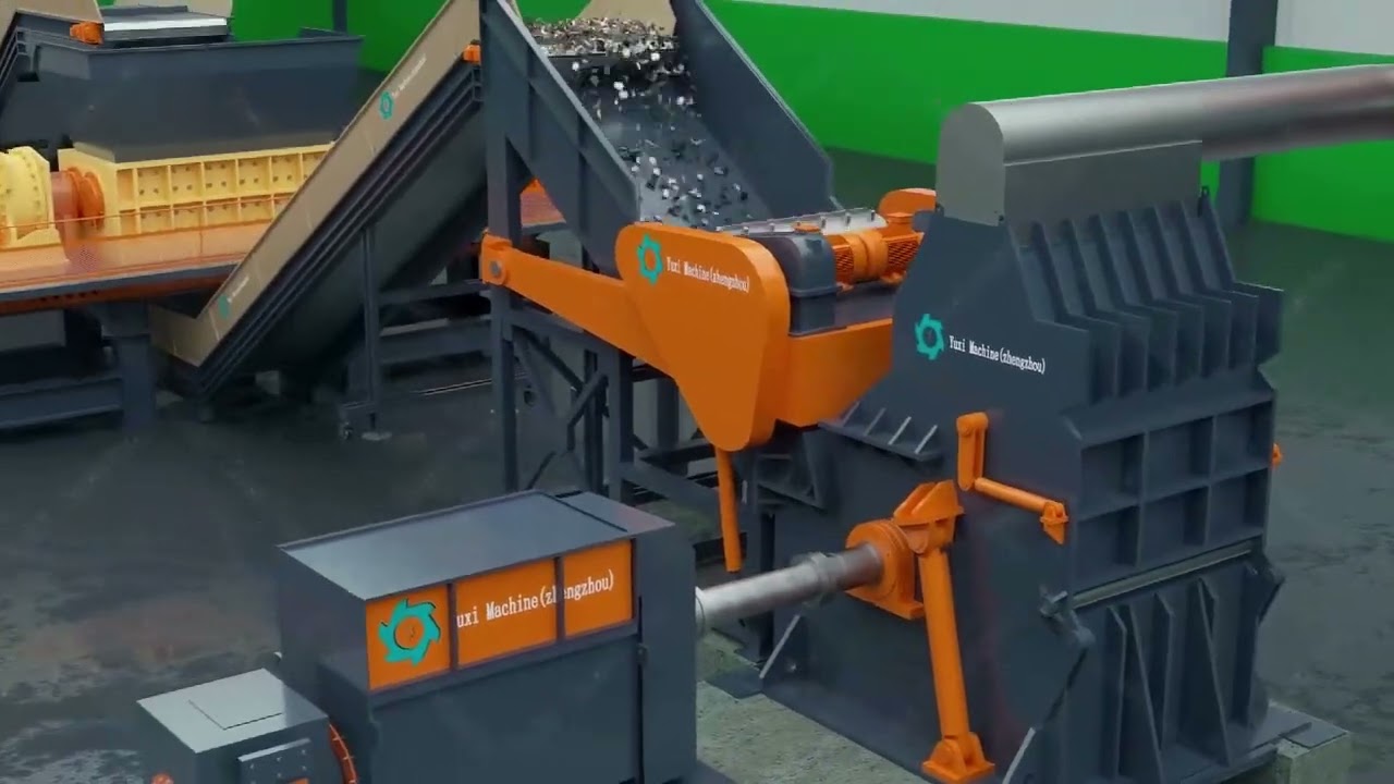3D Amazing metal recycling equipment car crushing machine#recyclemetal #metalrecyclingmachine