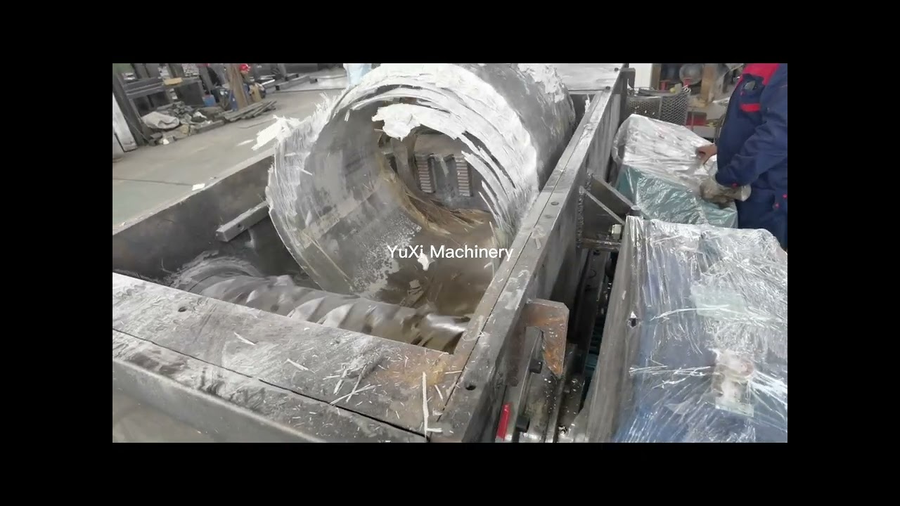 Fiberglass tube shredder single shaft shredding machine